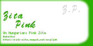 zita pink business card